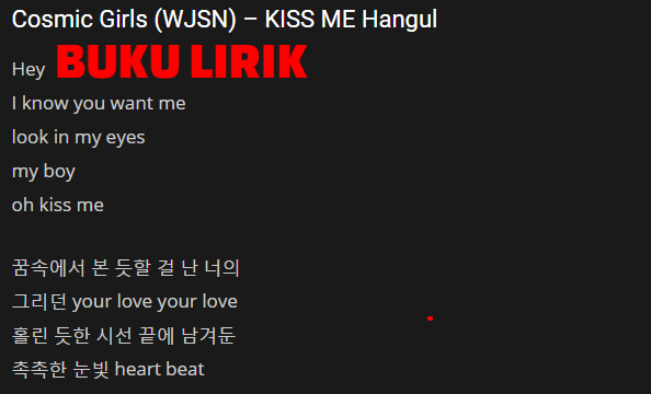 Lirik Lagu Kiss Me - Wjsn (Cosmic Girl) Lirik Lagu Kiss Me - Wjsn (Cosmic Girl)