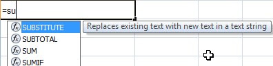 using SUBSTITUTE function in excel