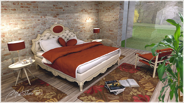 sketchup model classic_ double bed #5_podium render_rosanna_mataloni