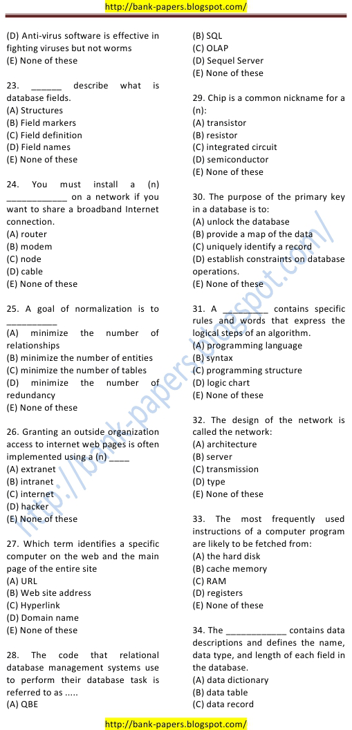 HDFC Bank Previous Question Papers