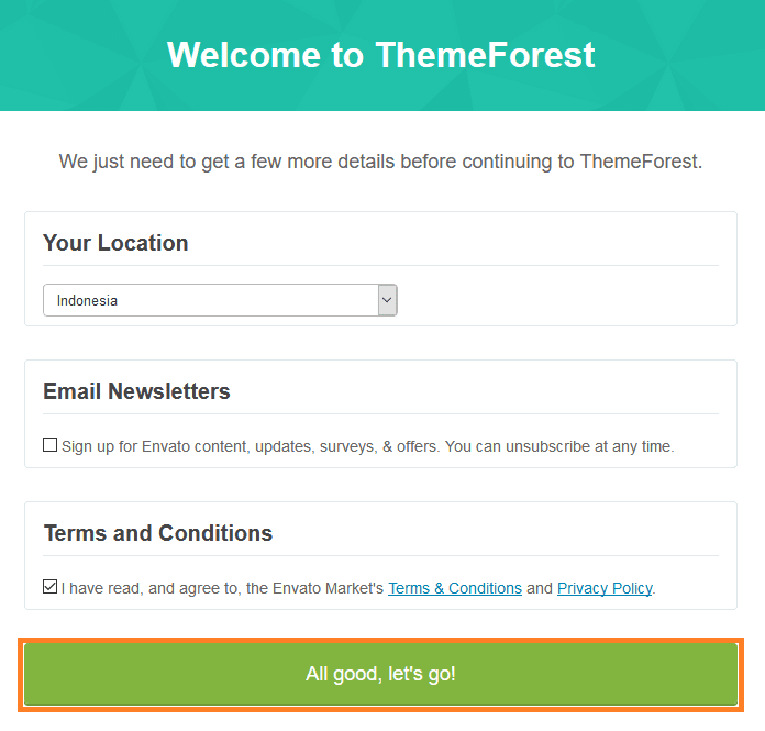 step 6 cara daftar envato