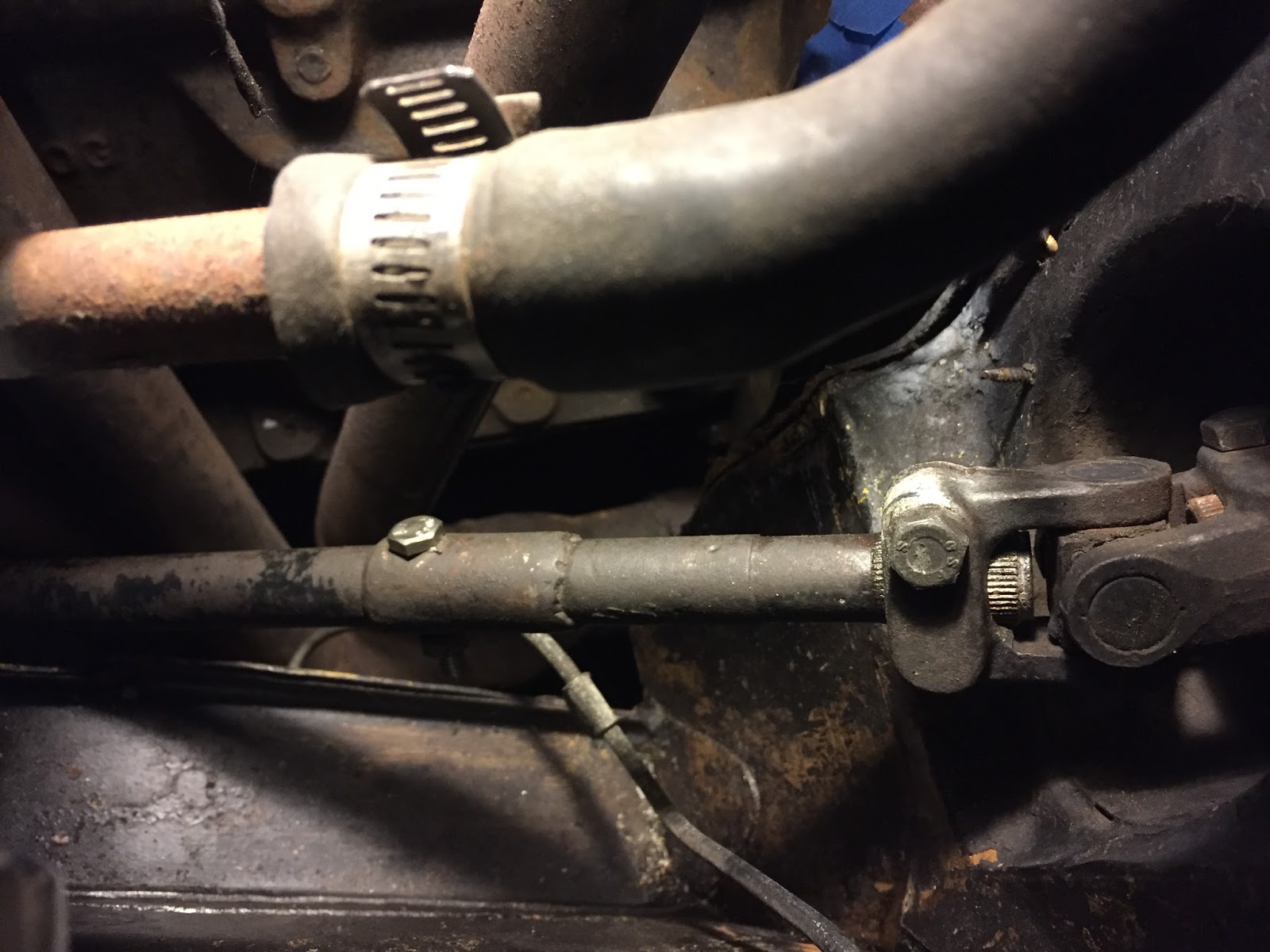 View from a Bus MGB Steering Rack Install