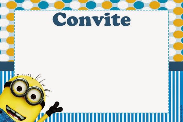 Minions Free Printable Invitations, Cards, Photo Frames or Labels. 