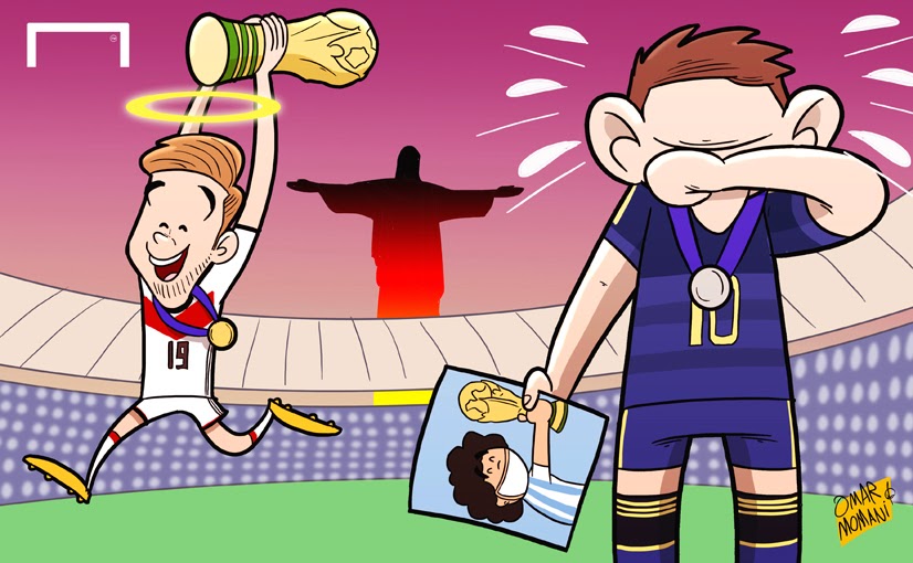 Omar Momani cartoons: Messi in tears as Gotze wins World Cup for Germany