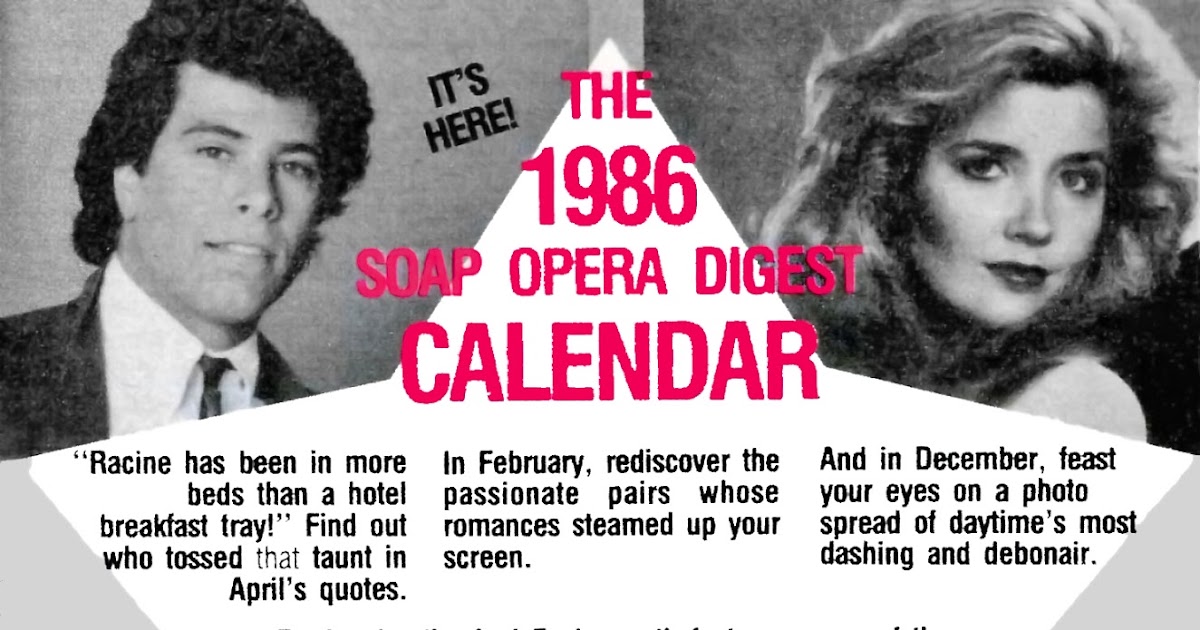 Soap Ads 1986 Soap Opera Digest Calendar Ad
