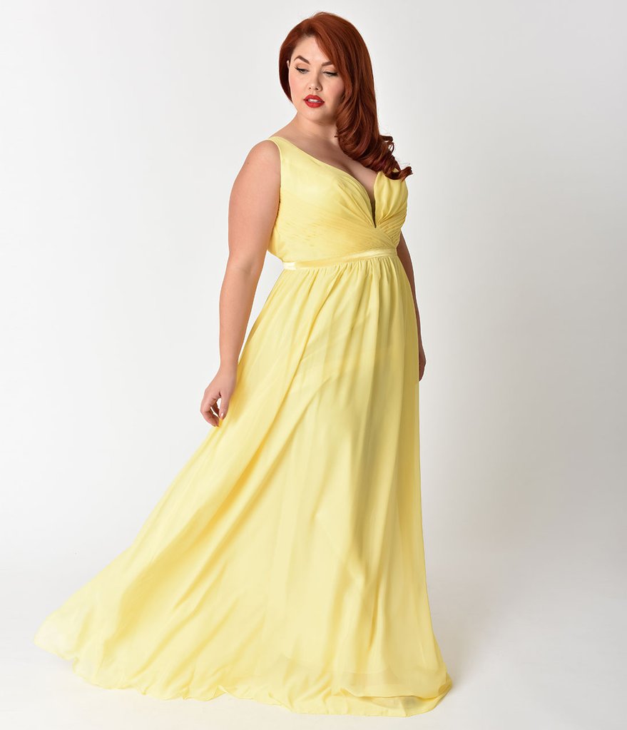 plus size yellow dresses for wedding