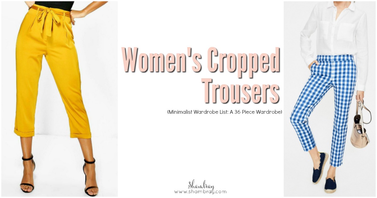 Shambray Women S Cropped Trousers Minimalist Wardrobe List A 36