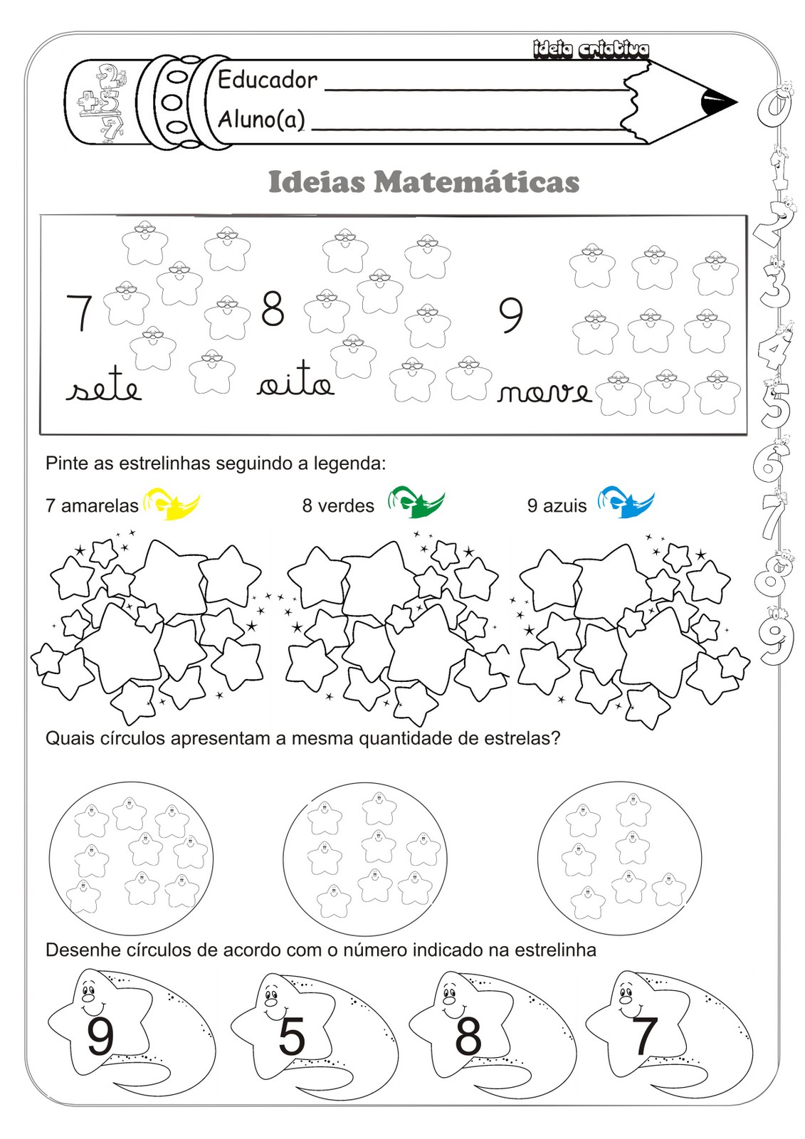 Atividade de Matemática para 1º ano – Números e quantidades