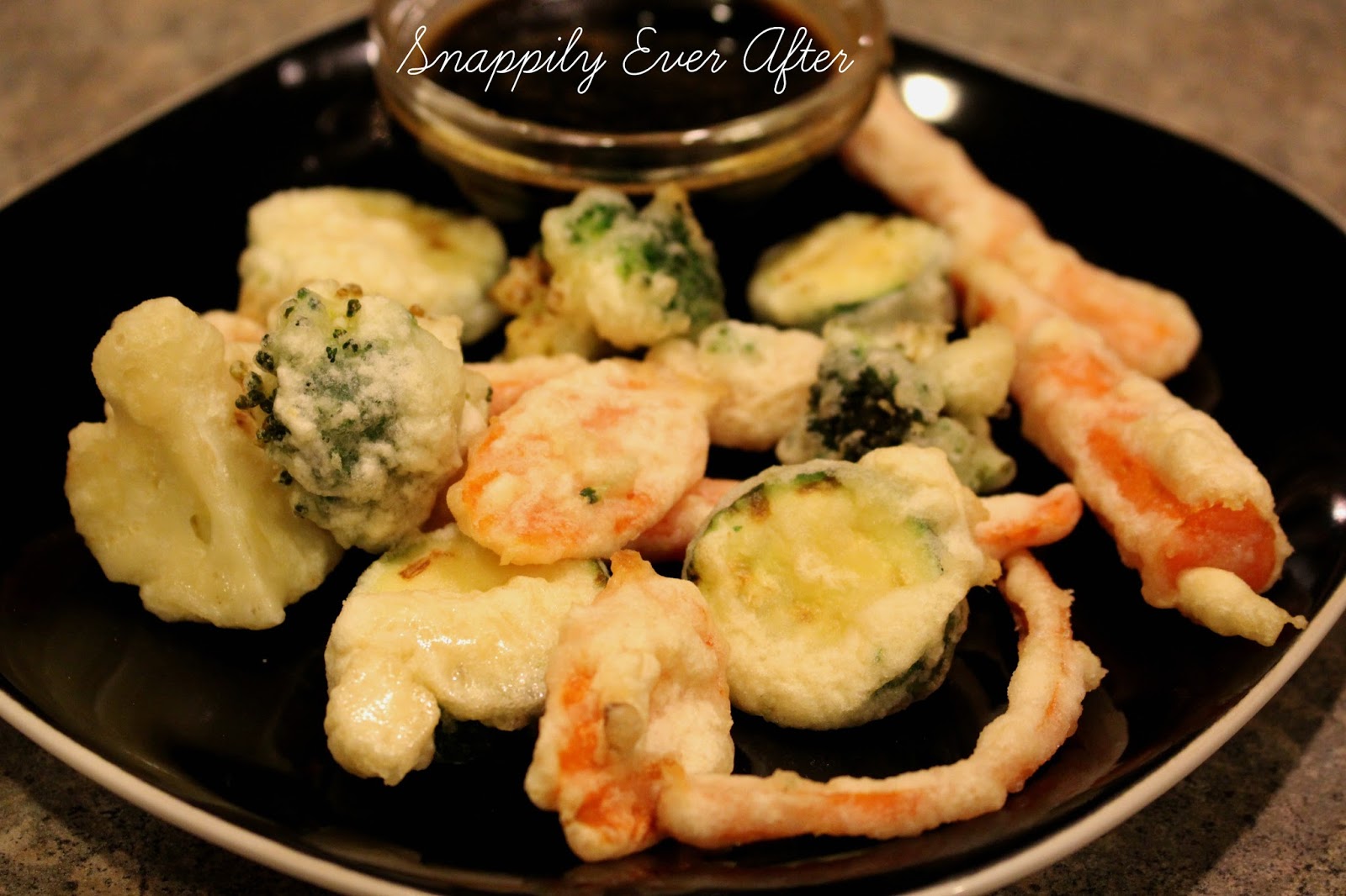 Snappily Ever After Vegetables Tempura with Soy Ginger Sauce