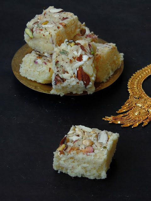 Coconut Mawa Burfi Coconut Mawa Burfi