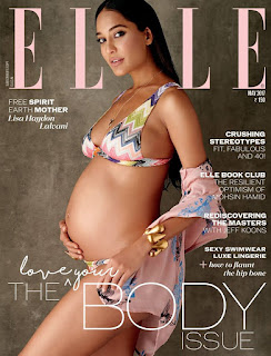 Lisa Haydon shows her baby bump on the cover of Elle India magazine May 2017