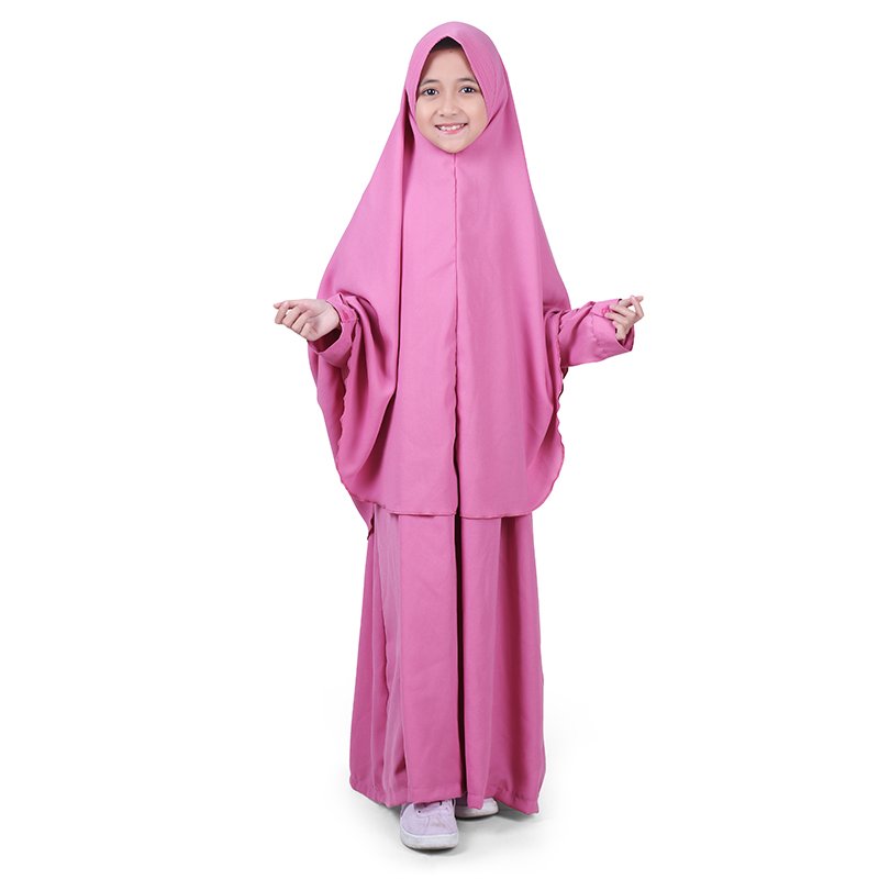 baju muslim anak perempuan gamis syari polos wolly crepe