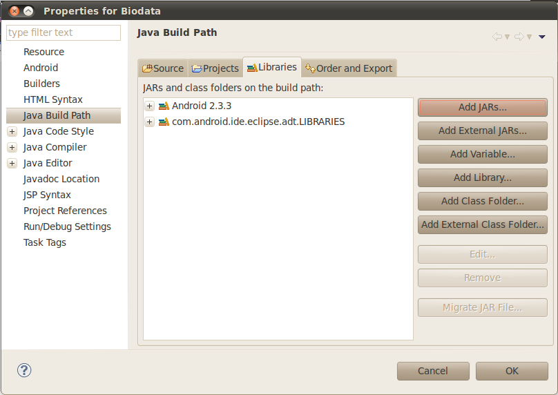Java build path. Java build path