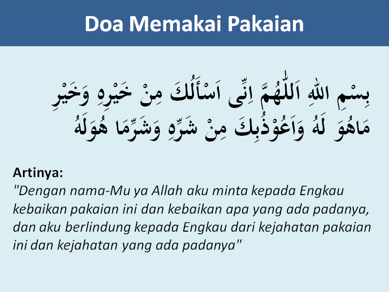 Doa Ketika Berpakaian Dan Melepas Pakaian Beserta Artinya Lengkap