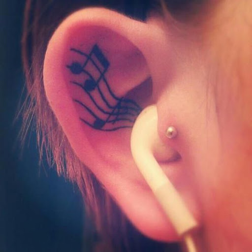 Ouvido a música tatuagem desenhos para as mulheres