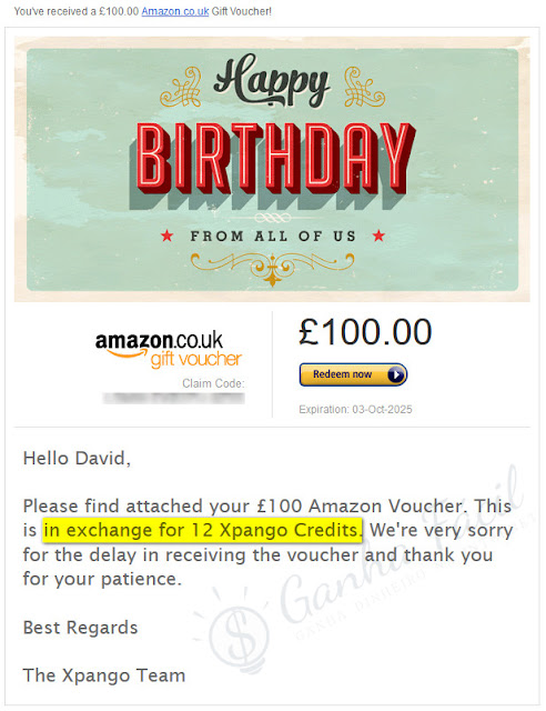 Voucher Amazon Xpango Voucher Amazon Xpango prize prémio ganhei win freebie