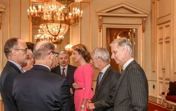 King Philippe and Queen Mathilde of Belgium met with the heads of Belgian diplomatic staff at the Royal Castle of Brussels 