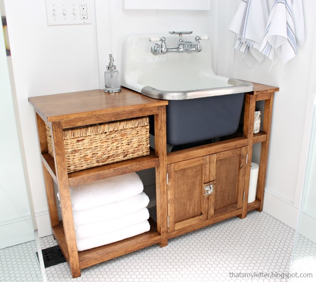 That's My Letter DIY Vanity for Wall Mount Sink