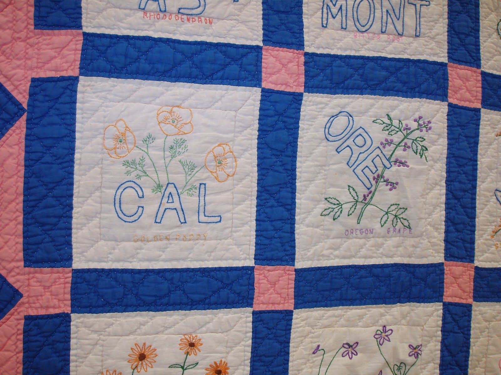 Quilts Etc! State Birds and Flowers A Special Embroidered Quilt