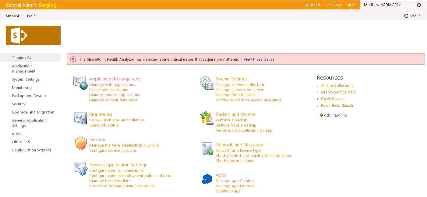 Orange Sharepoint Header Matt's SharePoint Blog: Colour Coding SharePoint 2013 Central Admin ...