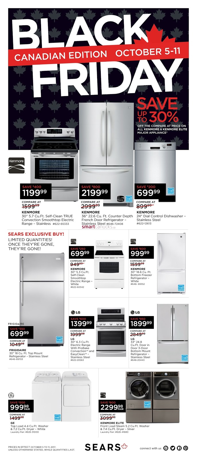 sears flyer october 5 11 2017 weekly flyers canada sears current sales flyer