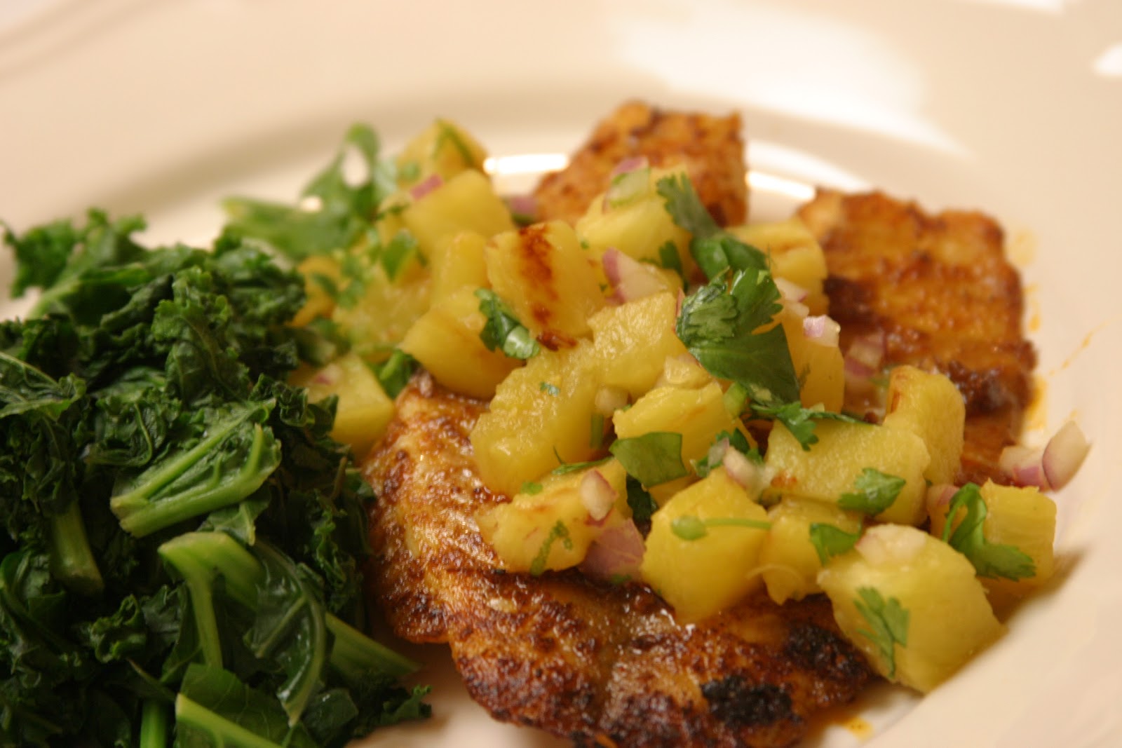 The Joy's of Kitchen Creations Grilled Tilapia with Pineapple Salsa