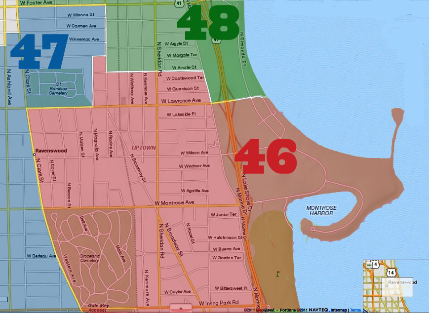 Chicago Ward Boundaries Map