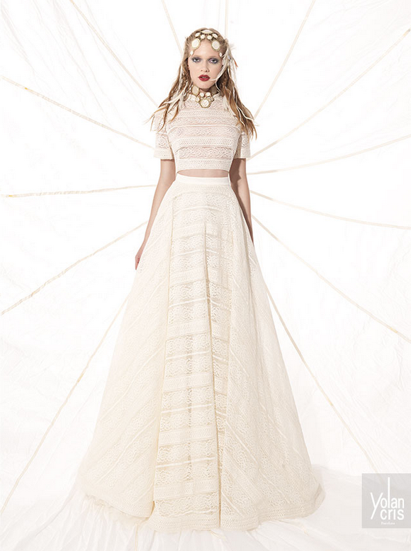 Vestido de novia dos piezas Vestido de novia bonito y femenino en dos piezas