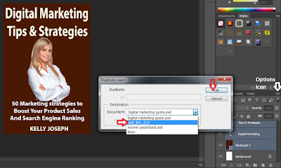 Screenshot: Dduplicate the ebook design layers