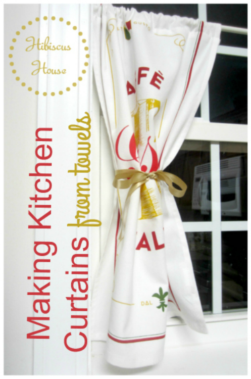 Dolly S Designs One Stitch Kitchen Curtains From Kitchen Towels