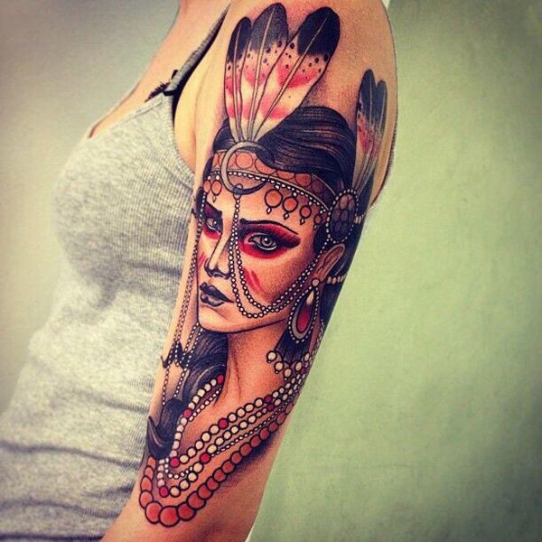 Native American Tattoo  Native american tattoos Native tattoos Indian  feather tattoos