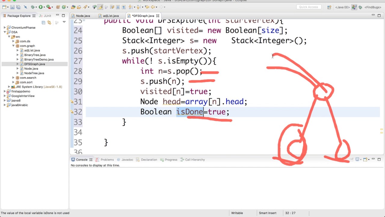 37- DFS implementation in Java | كورسات بالعربي