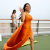 Bollywood Actress Stills In Orange Dress Sonakshi Sinha