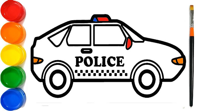How to Draw a Police Car | Car Drawing | Drawing for Kids | Painting