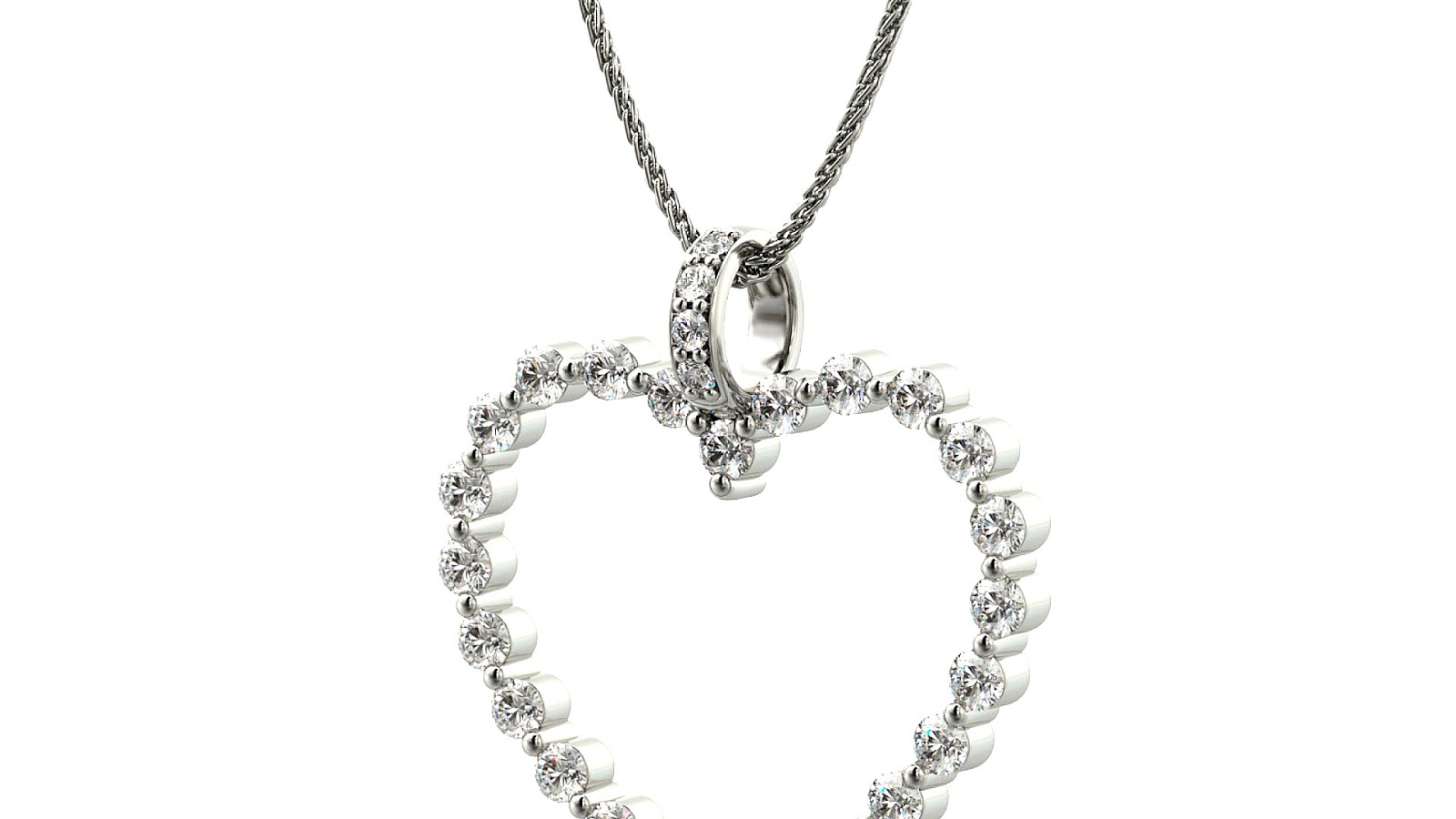 Floating Heart Necklace White Gold Gold Choices