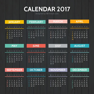 elegant colored 2017 calendar in vector formats for free - editable  in photoshop eps and illustrator ai images HQ. Downloads for free and for commercial use with attribution.
