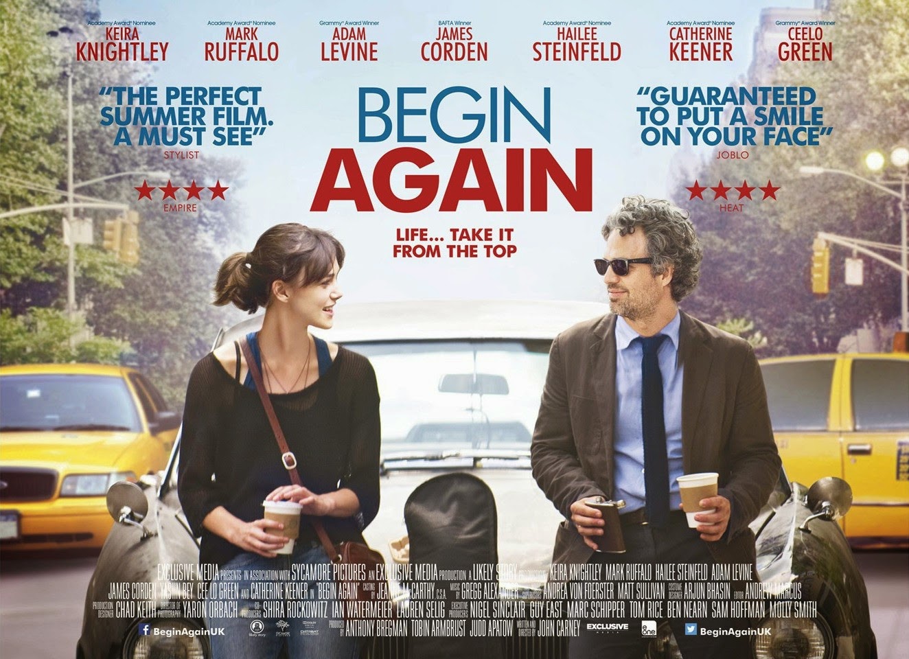 Попробовать хоть раз в жизни. Begin again, 2013 poster.