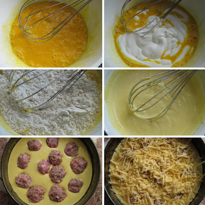 Пирог с мясными фрикадельками