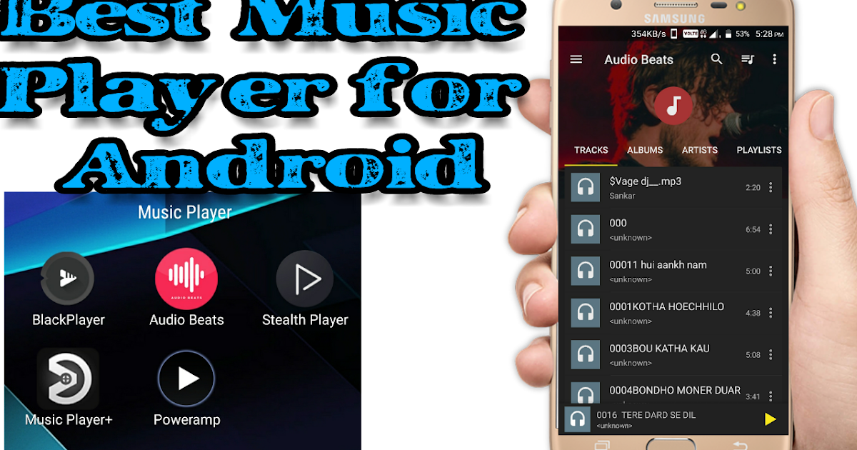 Top 5 Best Music Player Apps For Android, Available in Playstore.