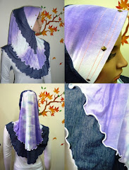 Tudung Ferina Denim Button