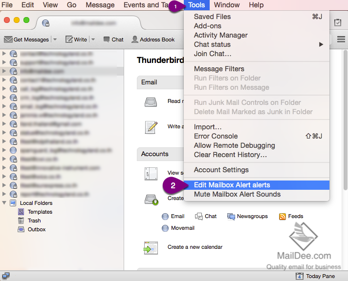 Technology Land Co., Ltd. [Thunderbird] การตั้งค่า Message Alert ใน