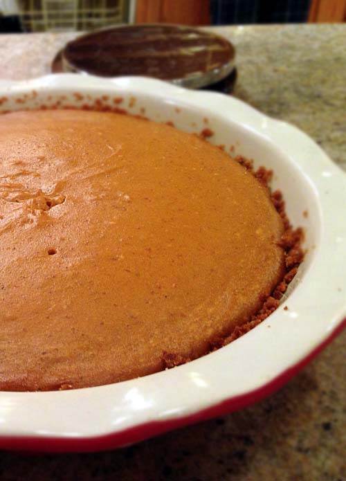 Pumpkin Cheesecake. Though bourbon whiskey is optional, it should be included for a full taste.