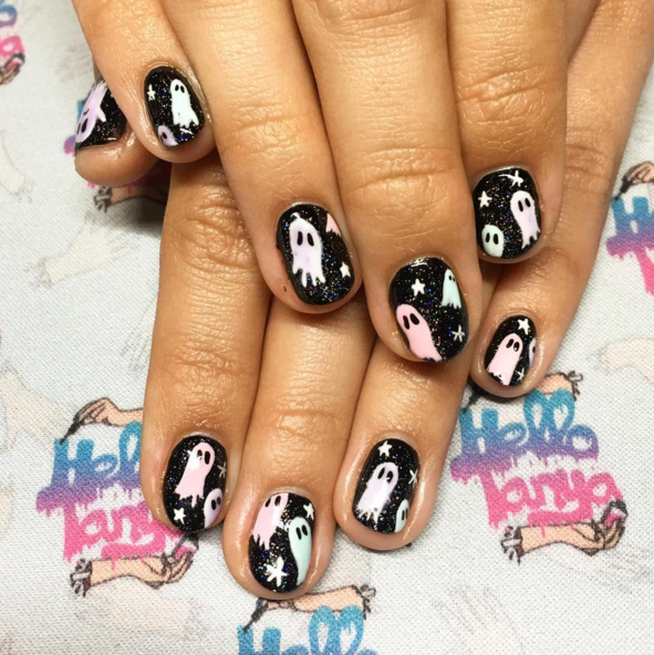 Decorações de unhas para Halloween terroríficamente divertidas elfandarilha