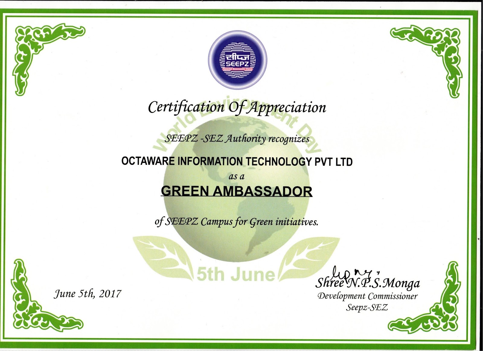 octaware blogs green ambassador