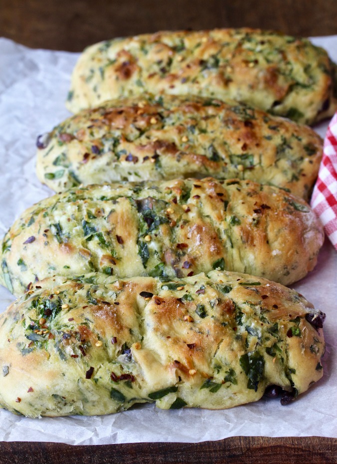Spinach and Olive Focaccia