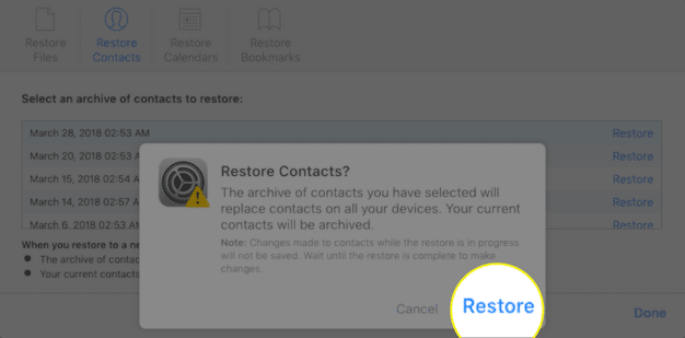 طريقة استرجاع الاسماء المحذوفة من الايكلاود iCloud
