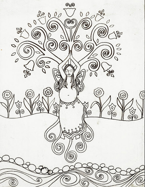beautiful pregnancy birth art printable coloring page spiritysol