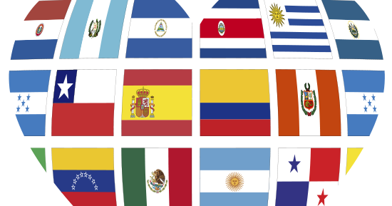 Corazón con banderas del Día de la Hispanidad | Vector Clipart