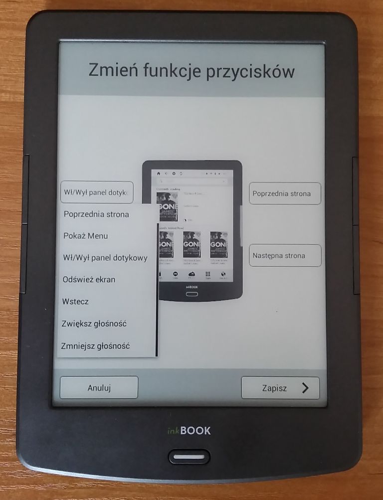 InkBOOK Classic 2 - przypisywanie nowych funkcji przyciskom do zmiany stron