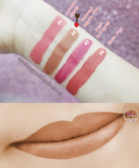 Mustika Puteri LipsLicious Lip Cream Matte Caramel Apple Pie swatches